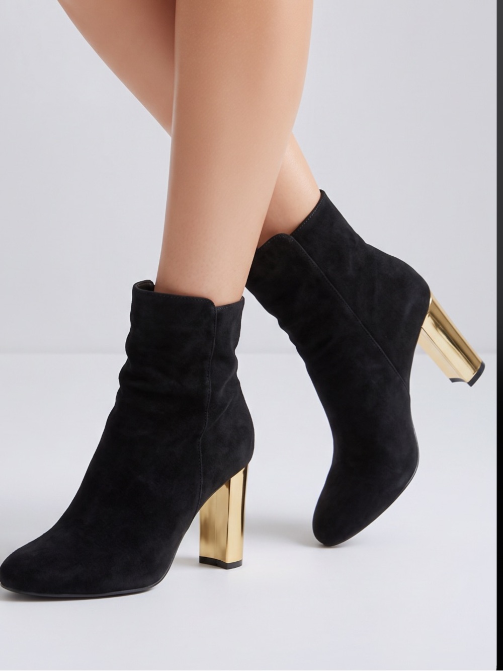 Suede ankle booties.